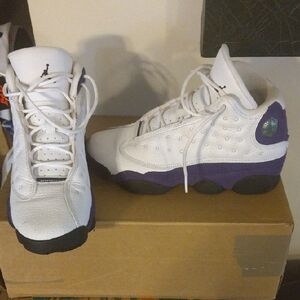 Kids White and Purple Sneakers